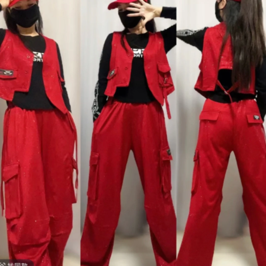 （套装）新款8080马甲+8191裤子亮片闪耀时尚运动