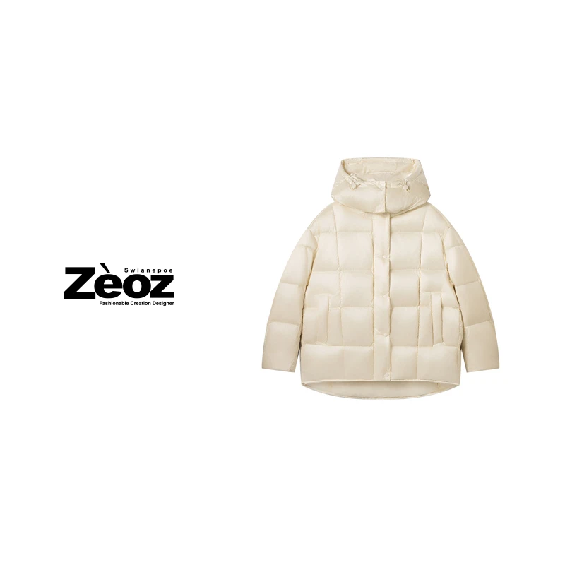 【白沙糖】加厚 高品质 95鸭绒 连帽 冬季 保暖羽绒服