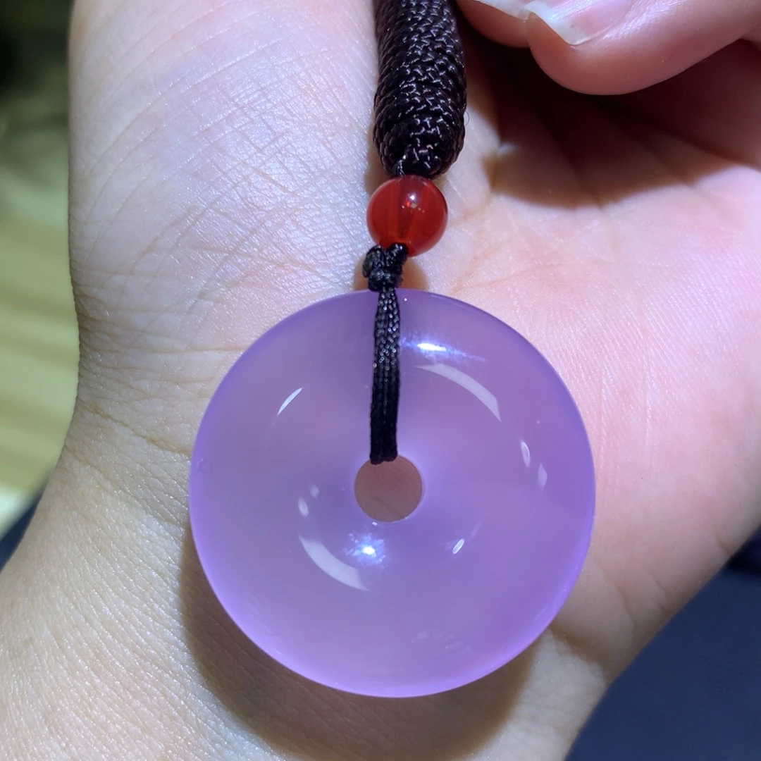 玛瑙/玉髓未镶嵌手镯卡30葡萄紫平安扣