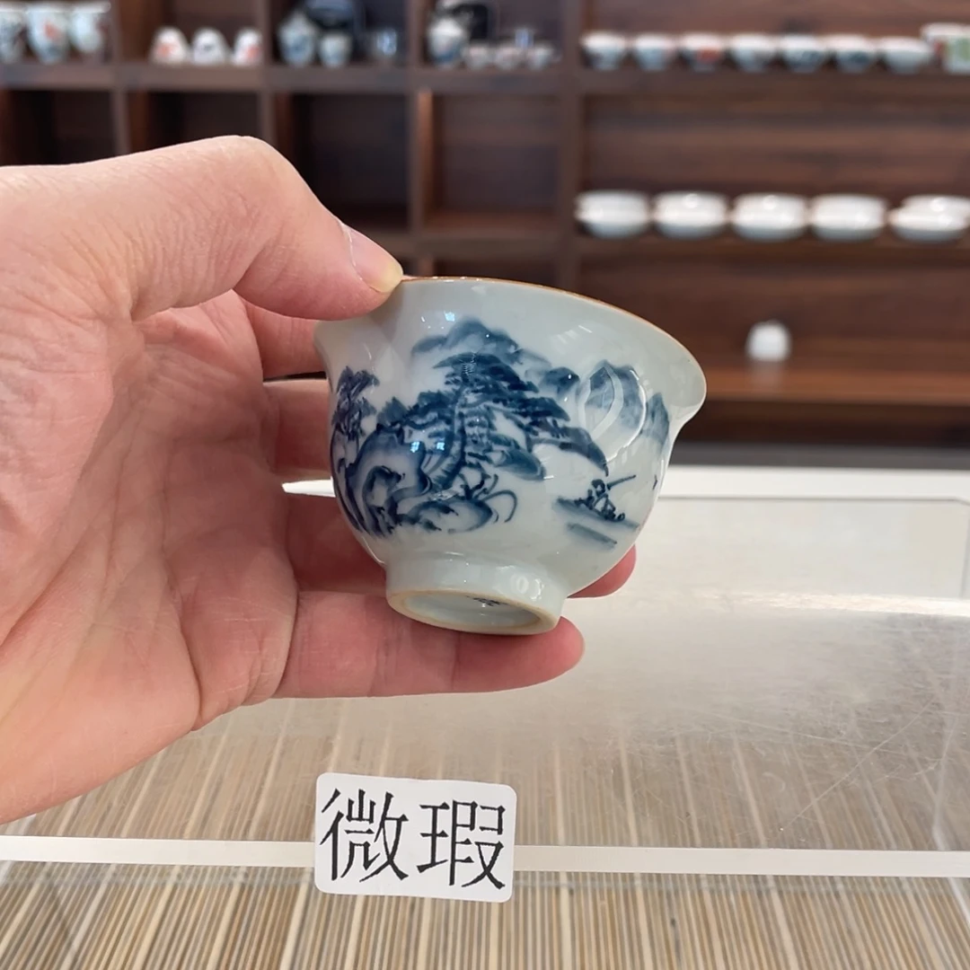 釉下手绘茶具微瑕
