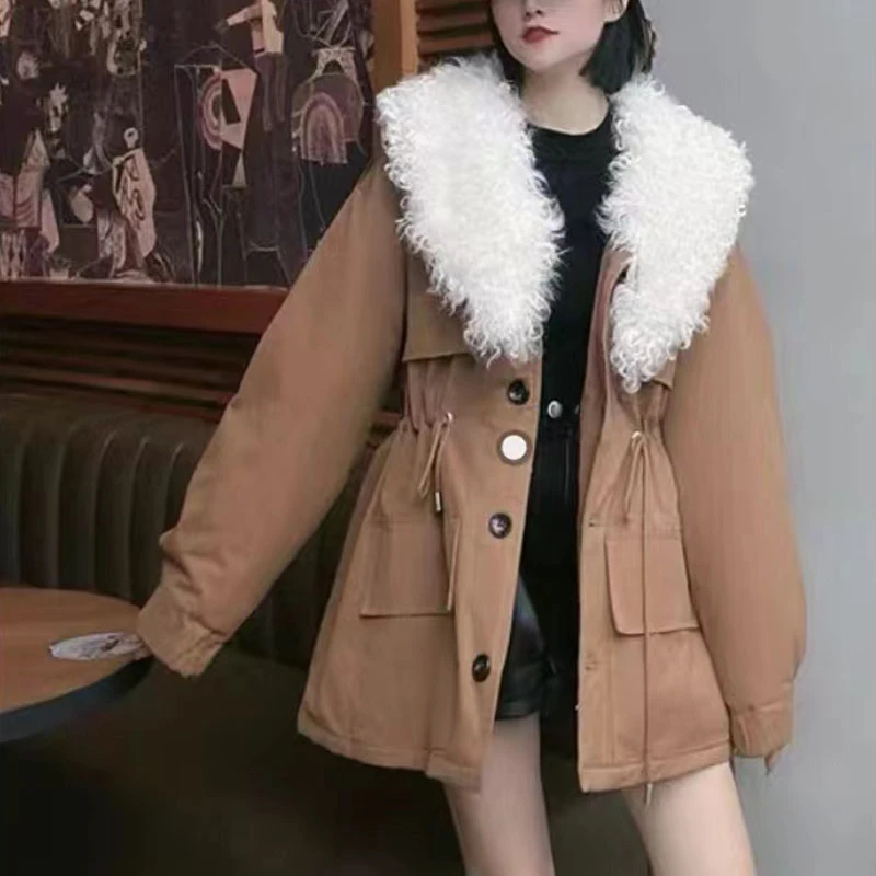 派克棉服网红洋气时尚加绒加厚韩版秋冬冬季1063