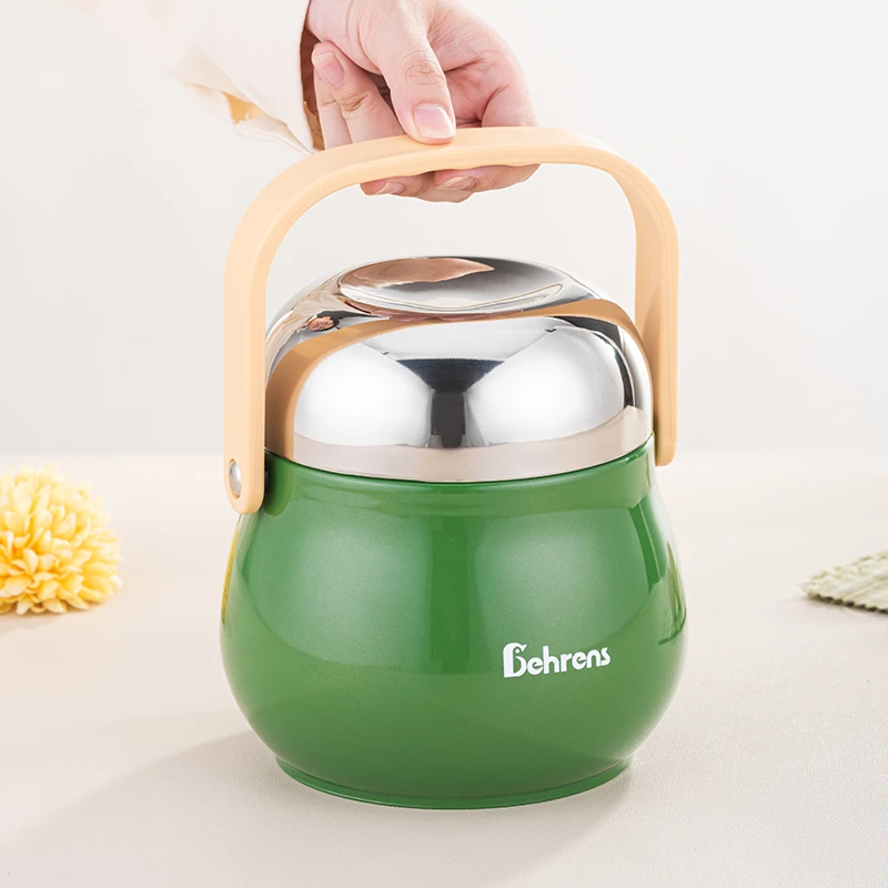 贝伦斯 福禄304真空保温提锅1.5L（绿色）