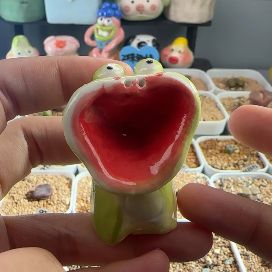 0934/陶瓷摆件/大嘴青蛙/