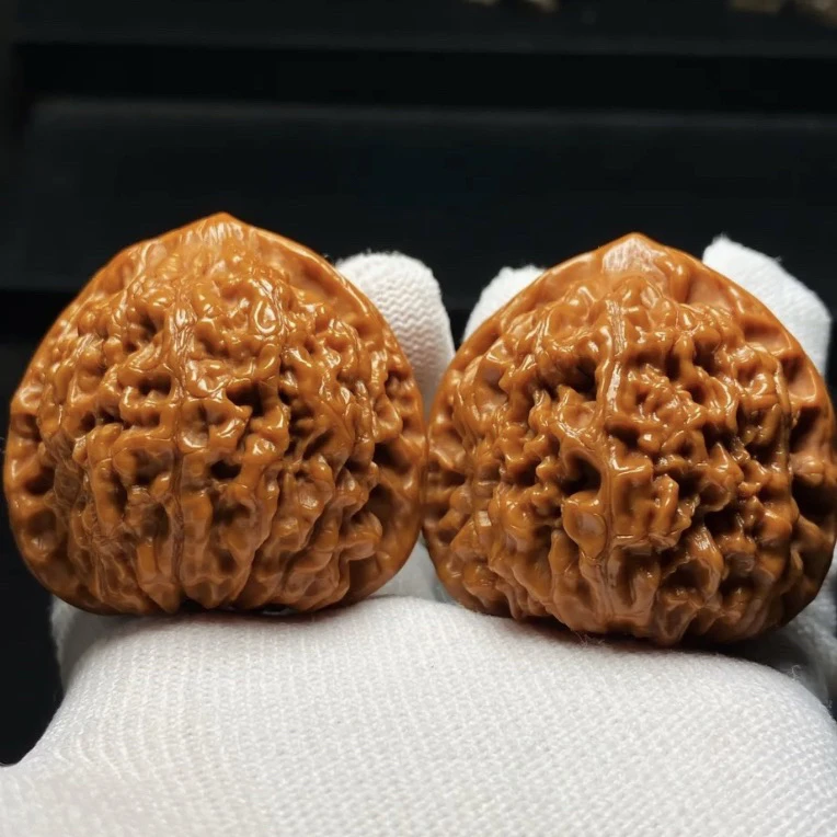 46mm精对麒麟纹官帽文玩核桃高油高密打底好直接上手手把件