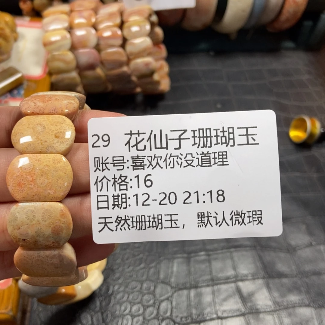 喜***理硅化珊瑚（珊瑚玉）未镶嵌珠宝半成品29