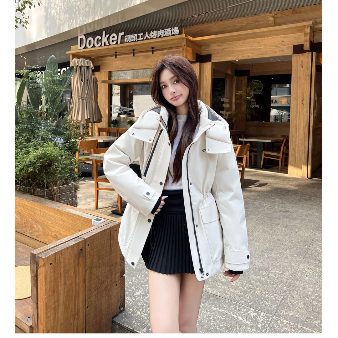 48羽航之家2025中长款宽松型运动风拉链宽松冬季羽绒服XB2522