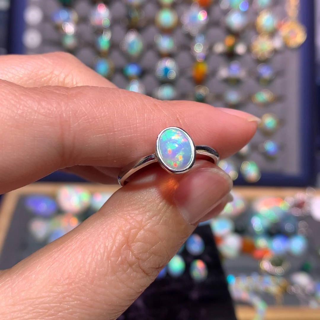 银S925镶嵌欧泊戒指款式