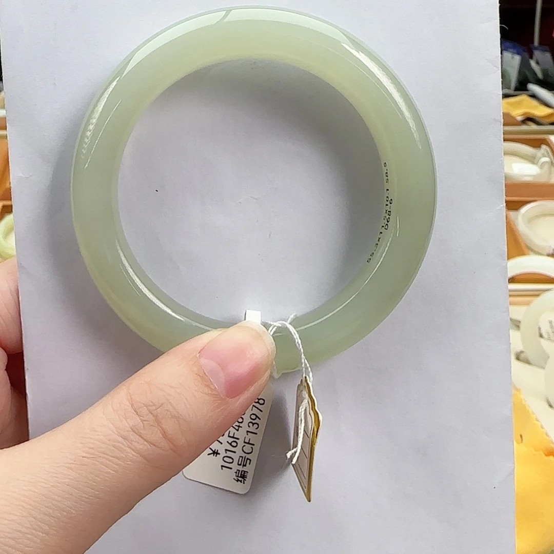 和田玉未镶嵌手镯55高冰蓝调浅晴