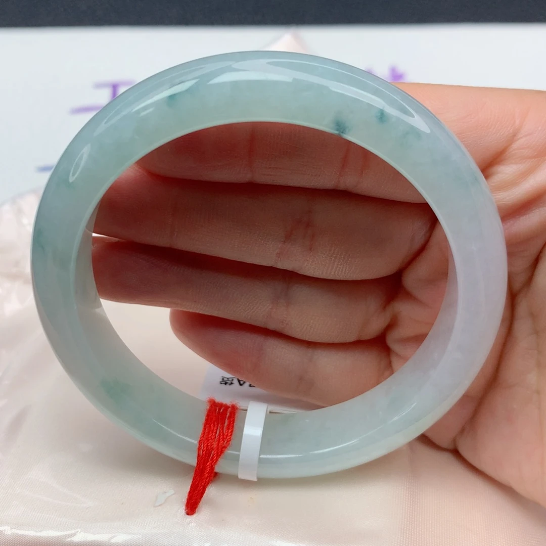 翡翠手镯未镶嵌57-58糯冰飘花