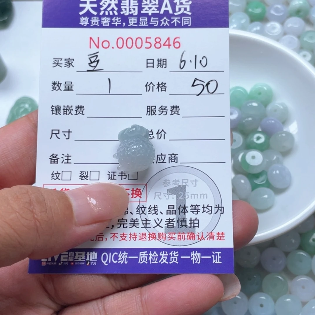 翡翠未镶嵌颈饰豆*酱
