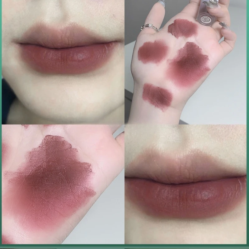 女团嫩妹丝绒唇釉唇泥欧美纯欲风雾面唇彩低饱和奶茶色温柔显白