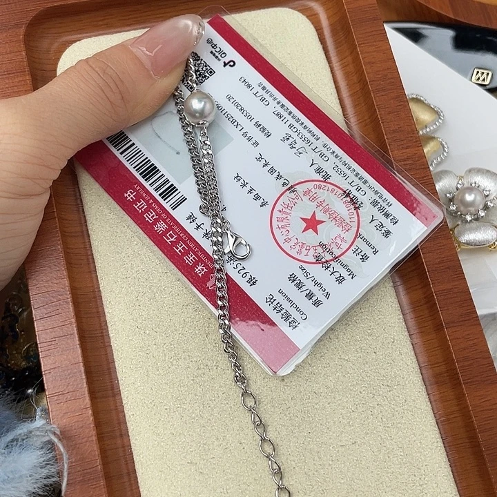 海水珍珠手绳银S925镶嵌