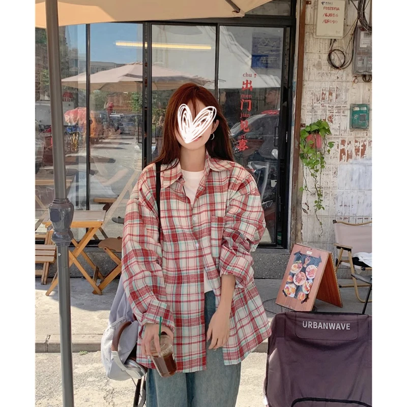 粉色格子衬衫外套女2025早春新款设计感小众防晒衬衣别致绝美上衣