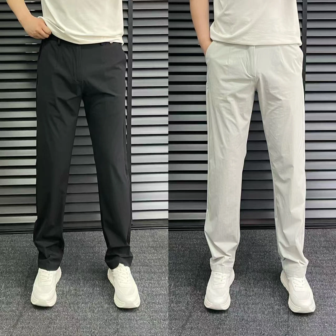 9655夏季弹力透气垂感纯色直筒裤长裤休闲裤裤子西裤薄款山本风