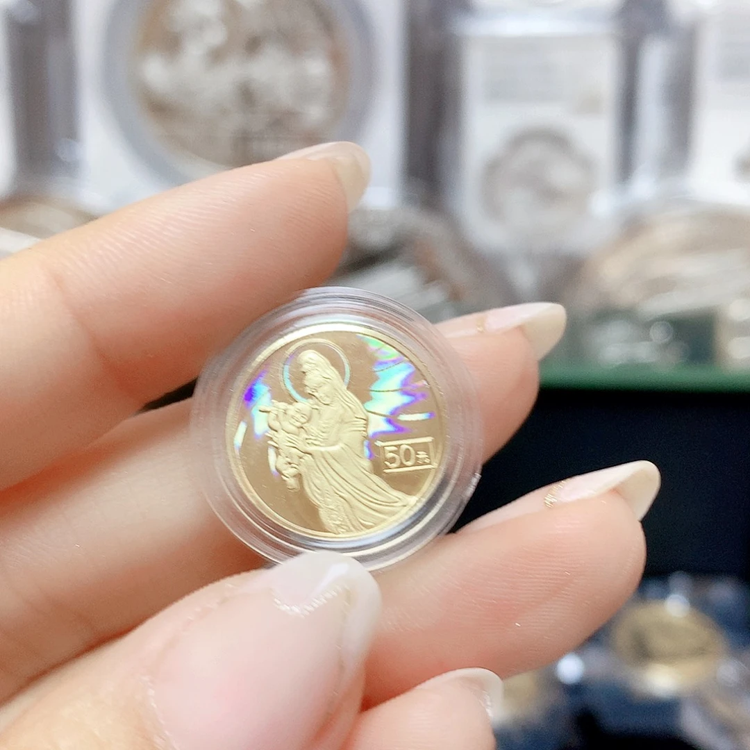 纯金2002观音1/10金币无证配盒