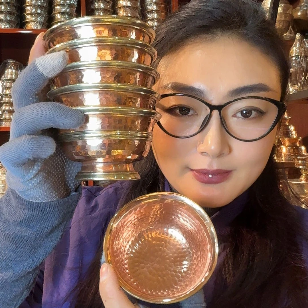 铜2️⃣号—尼泊尔纯手工纯紫铜供水碗7个10cm
