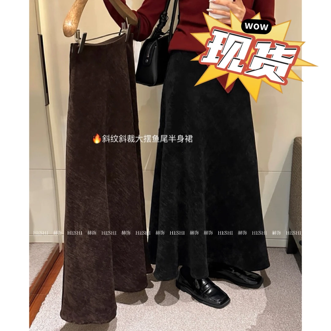 赫饰【今晚发】胖MM冬季新款显瘦百搭显瘦高腰半身裙10017D