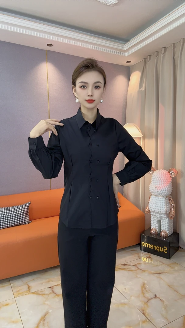 显瘦时尚长袖薄款花瓣纽扣女装休闲上衣气质Z1505