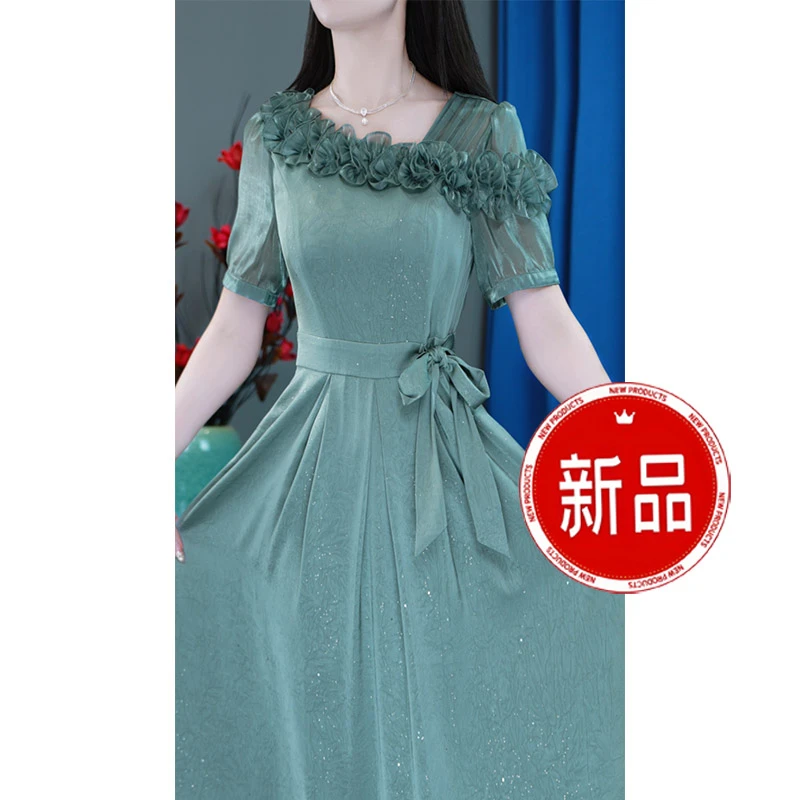 减龄气质洋气夏季收腰遮肚子显瘦时尚连衣裙