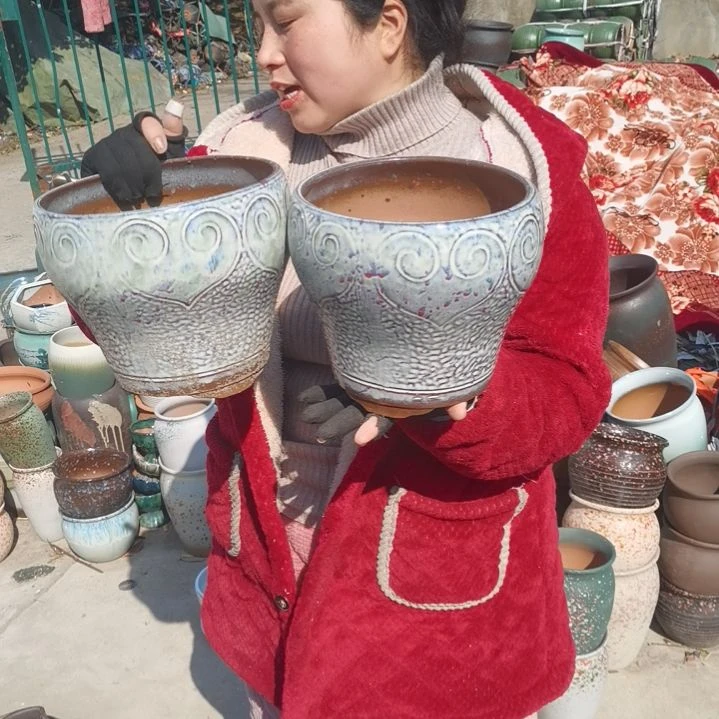 红陶口20高17瑕疵口变形扁了