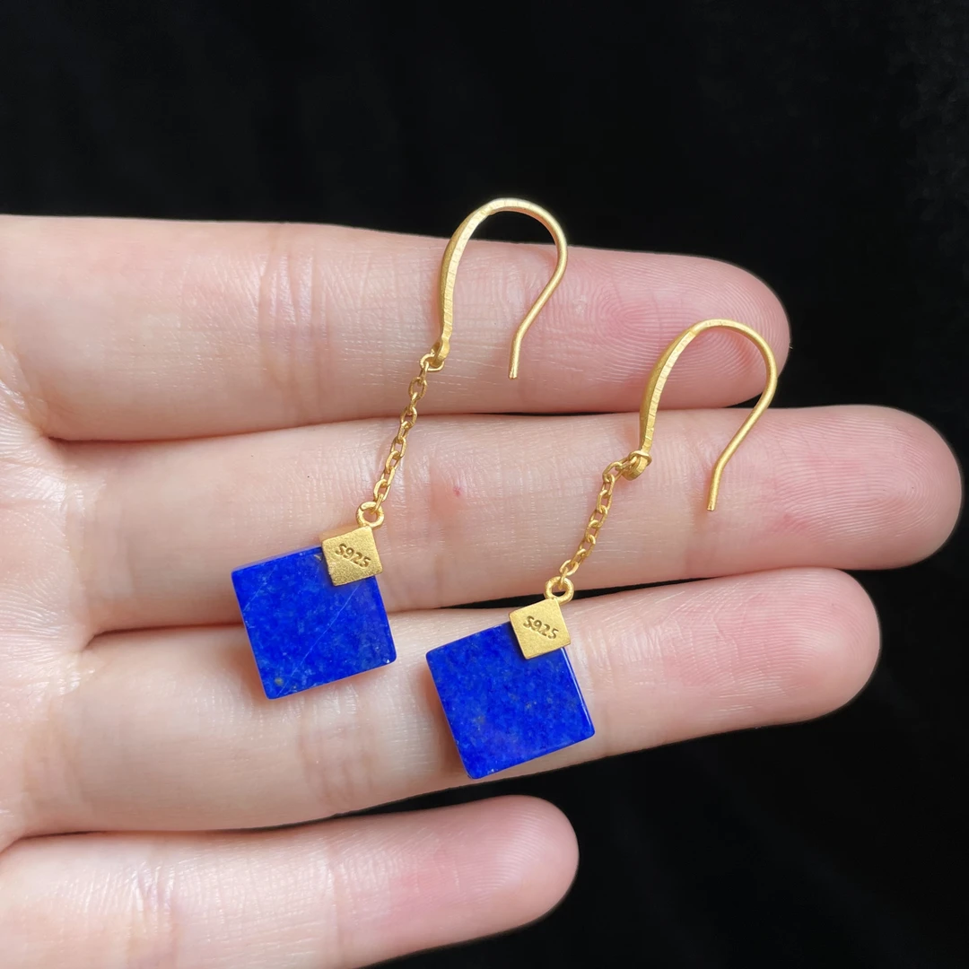 【玉氏珠宝】925青金石耳坠 CAN2430045