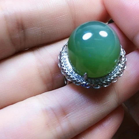 银S925镶嵌戒指和田玉