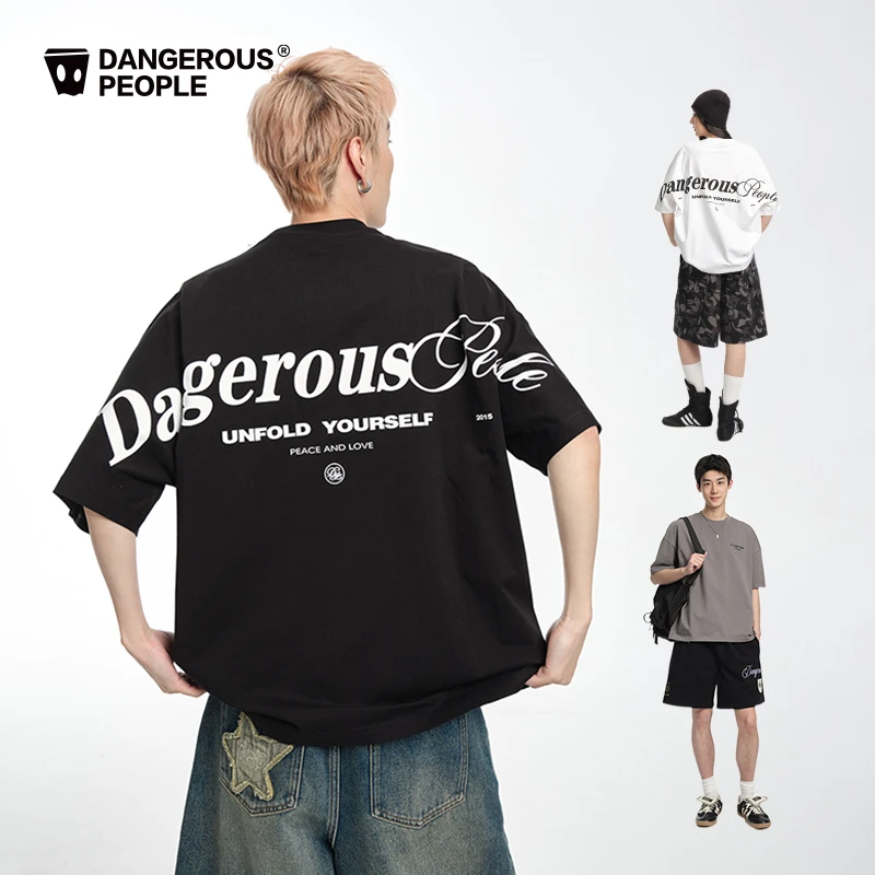 Dangerouspeople薛之谦dsp潮酷花体短袖夏季潮牌百搭圆领休闲T恤