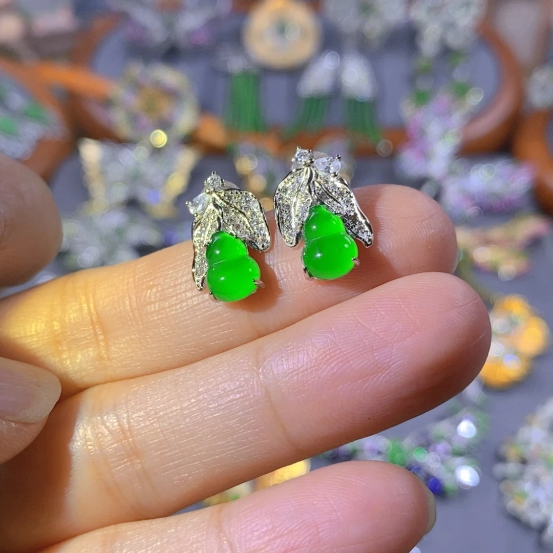 颈饰银S925镶嵌翡翠