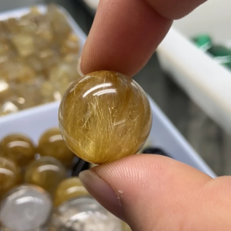 非金属仿水晶手链 天然极品顺发金发晶单珠