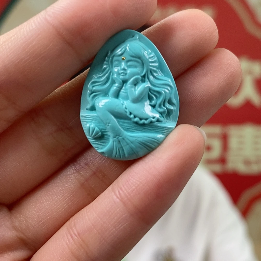绿松石未镶嵌挂件