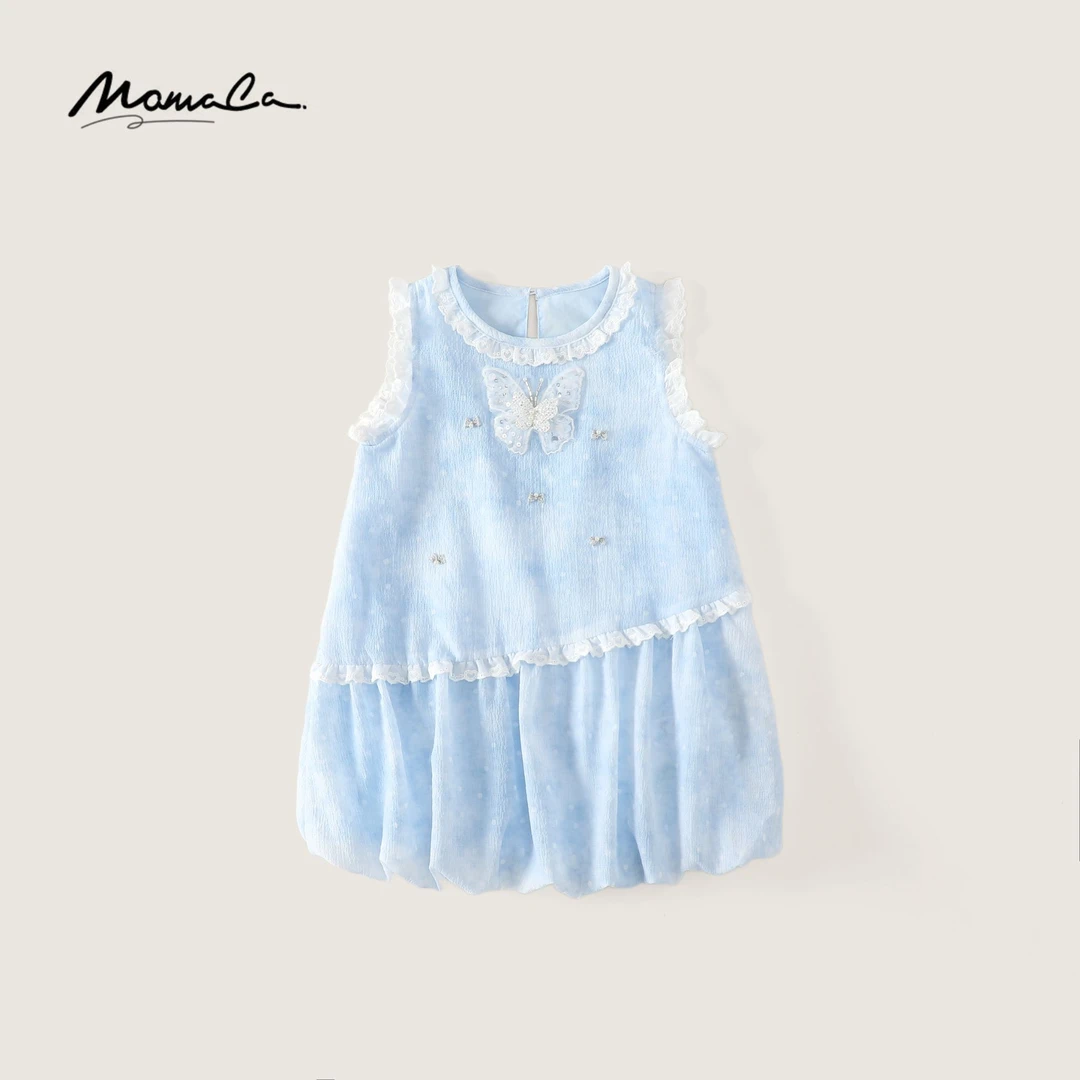 MOMOCO夏季女童儿童2025新款韩系洋气时尚甜美连衣裙77630478013