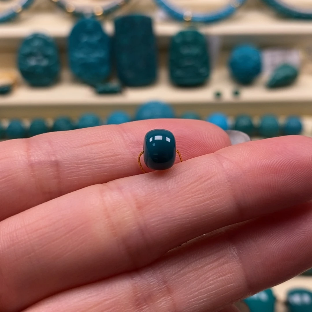 未镶嵌绿松石珠宝奇石直径7.3×5.6老型