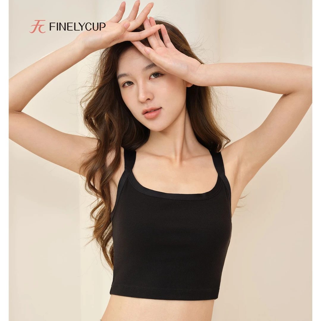 梵妳卡波固定杯吊带背心内搭打底女士短款小胸显瘦美背