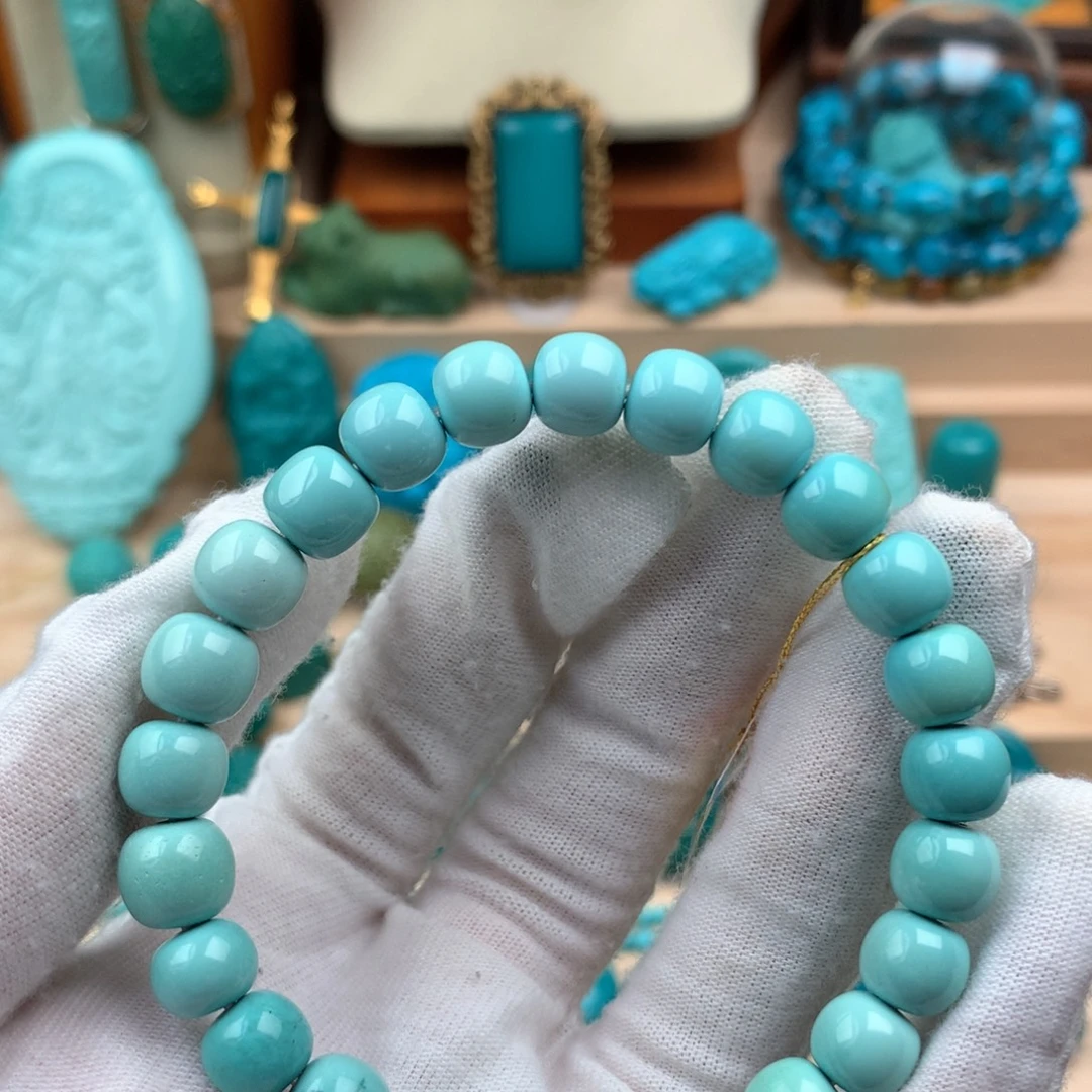 绿松石未镶嵌老型手串