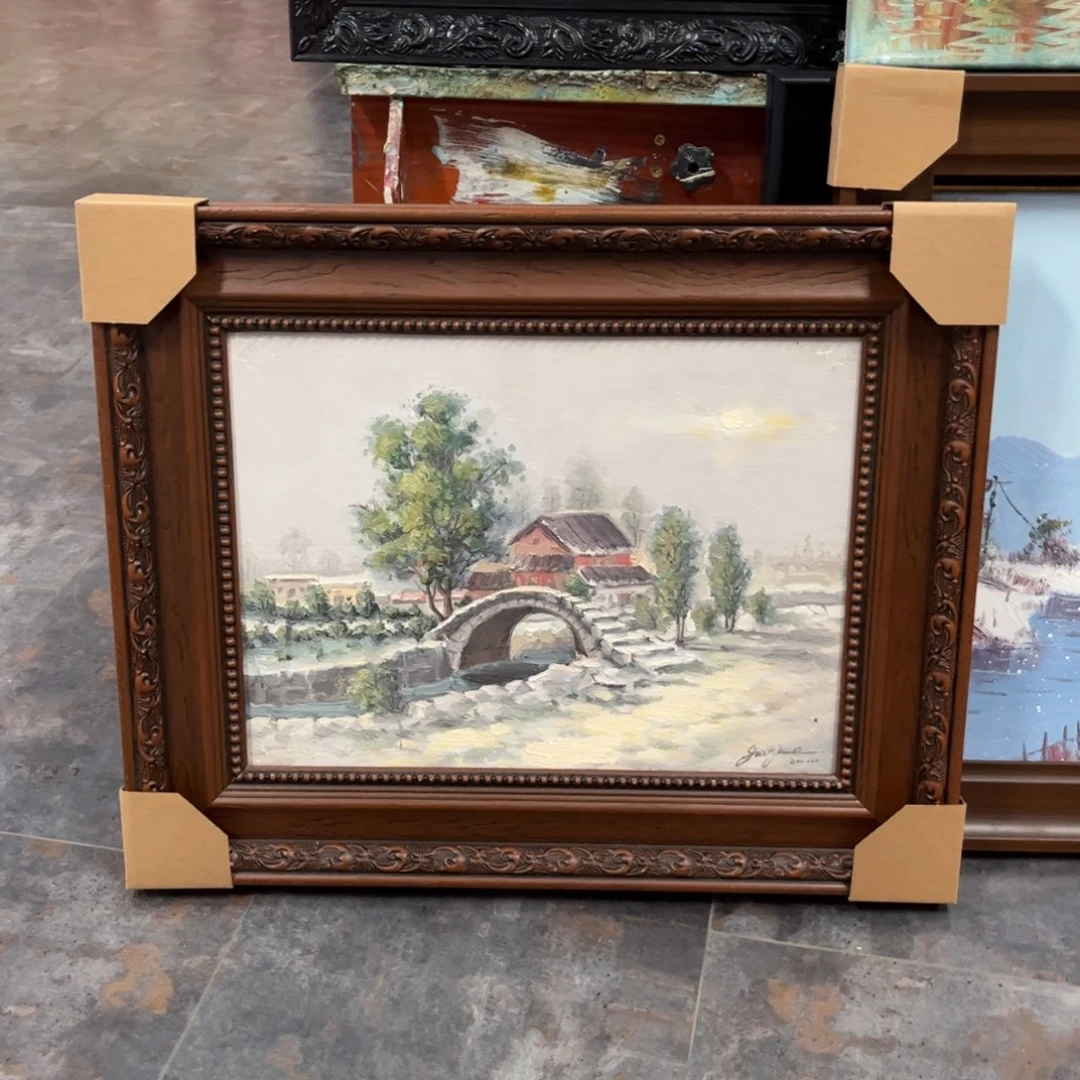 油画风景纯手绘油画带框