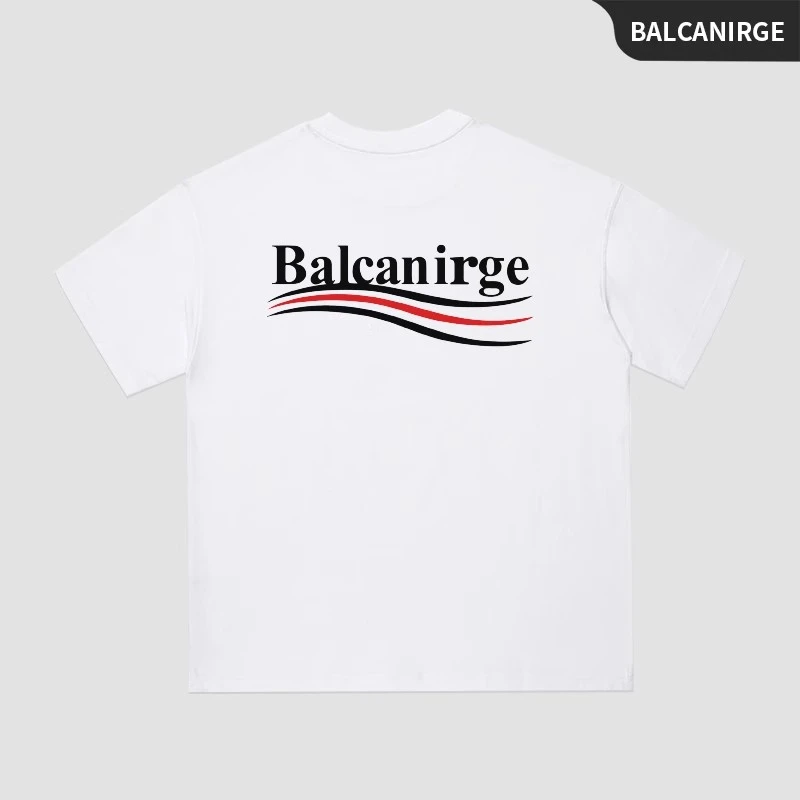 Balcanirge官方百搭多色男女短袖巴黎家T恤美式上衣宽松运动夏季