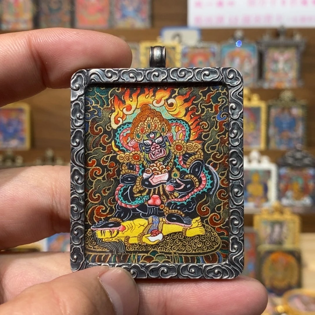 吊坠佘*纯手绘唐卡黑财