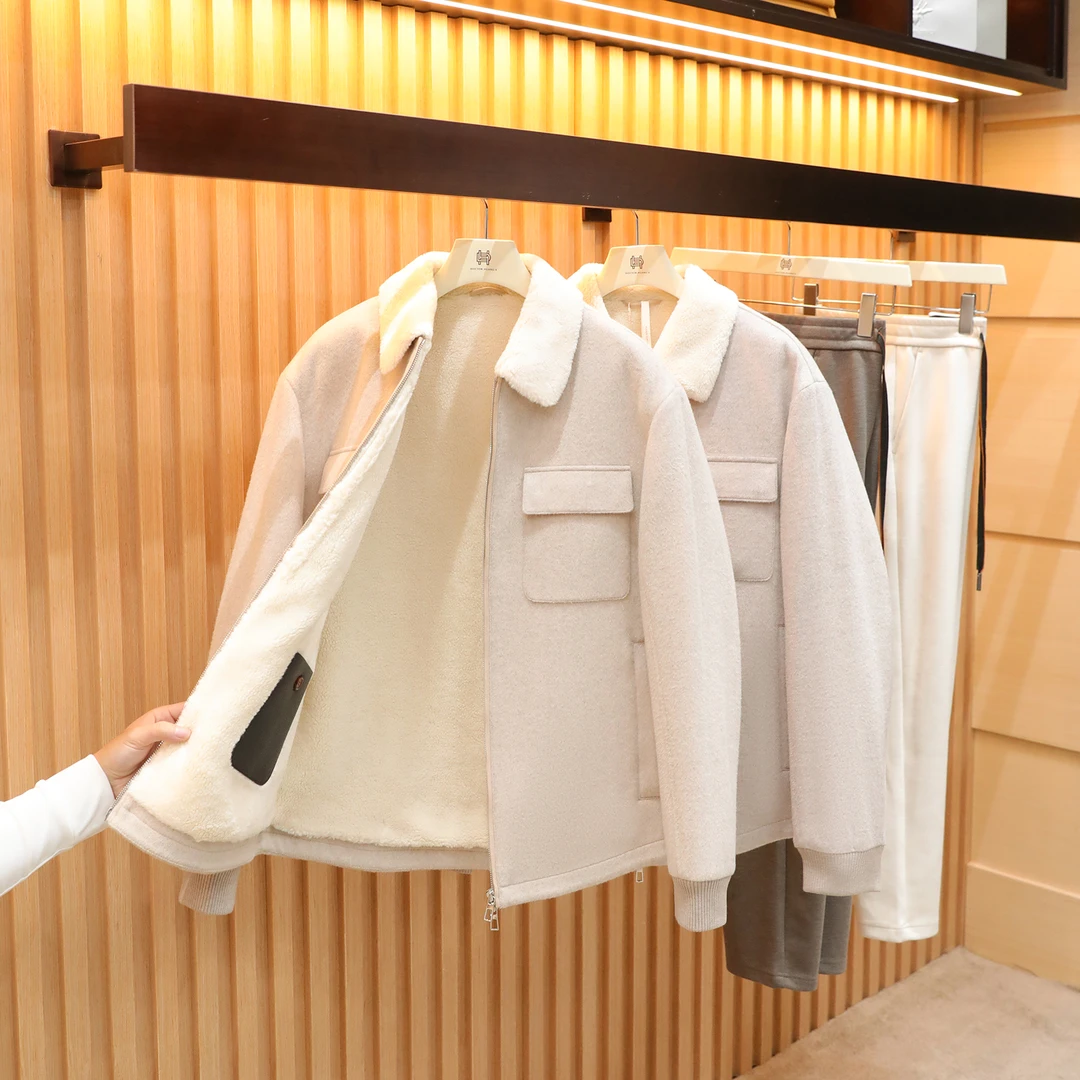 2025冬季新款高级感混纺外套男宽松加厚棉衣棉服1581