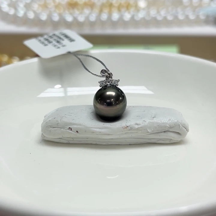 银S925镶嵌吊坠(不含链)海水珍珠9.9m 116号