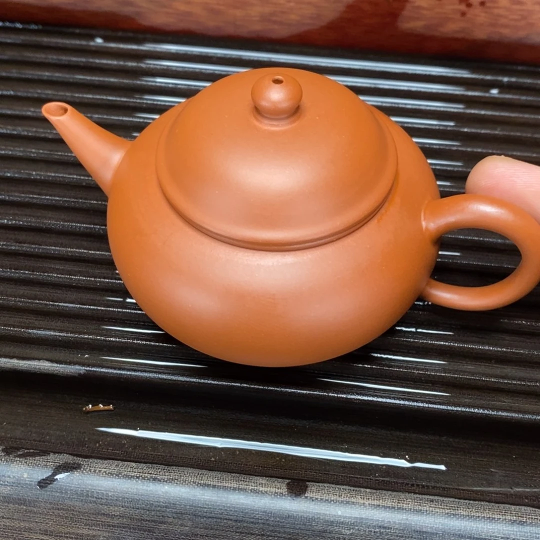 紫砂茶壶高端120cc生砂朱泥鸽嘴水平