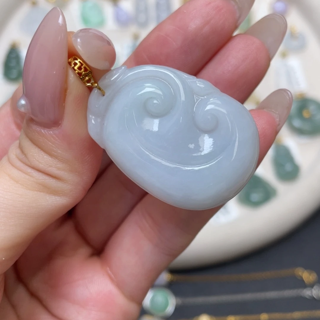 翡翠银S925镶嵌吊坠(不含链)