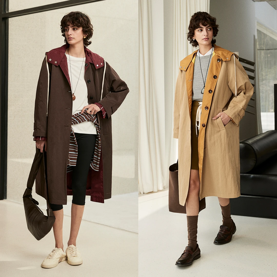 MARIUS“学院派”正反两穿 随搭宽松可拆卸插肩袖连帽阔版风衣