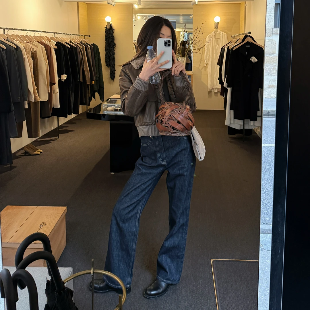 ROMI STUDIO“日本牛仔”100%斜纹棉肌理感直筒牛仔裤 RW24AX80918