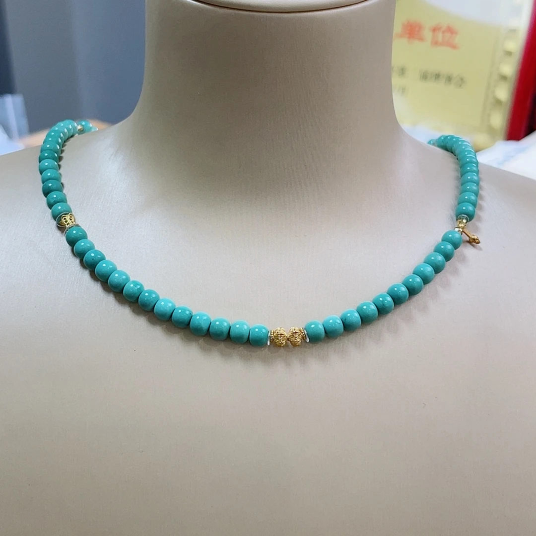 绿松石珠宝奇石18K金镶嵌