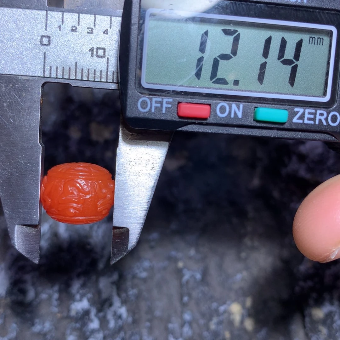 南红玛瑙未镶嵌保山满肉柿子墩子六字箴言12.1×10.2