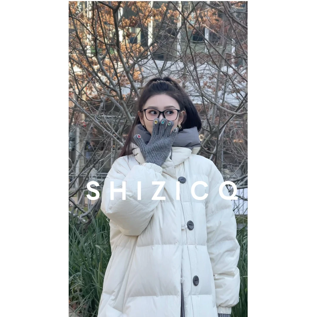 QiQi 七七【双面人生】冬季高品质90白鸭绒双面设计连帽羽绒服