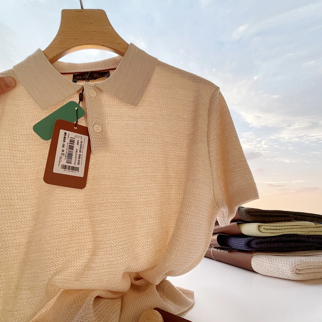 高级满分 意式老钱风 亚麻混纺针织 男复古polo领轻奢短袖T恤上衣