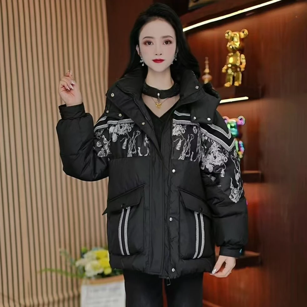 妈妈羽绒服中长款2025秋冬保暖新款白鸭绒外套显瘦加厚羽绒袄子女