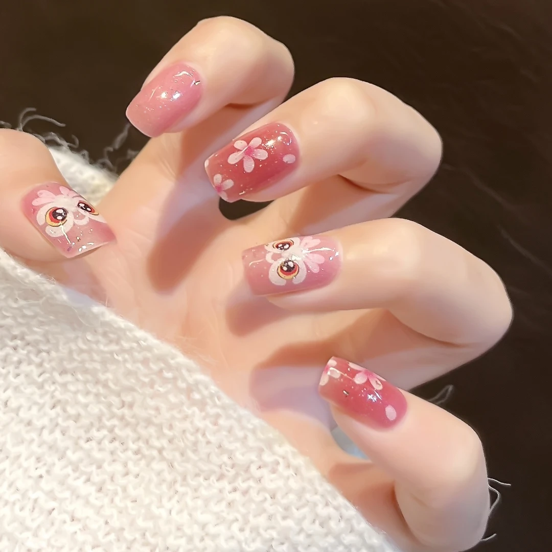 【ES1280樱花醒狮】半固化凝胶uv半烤美甲贴指甲贴片照灯变硬