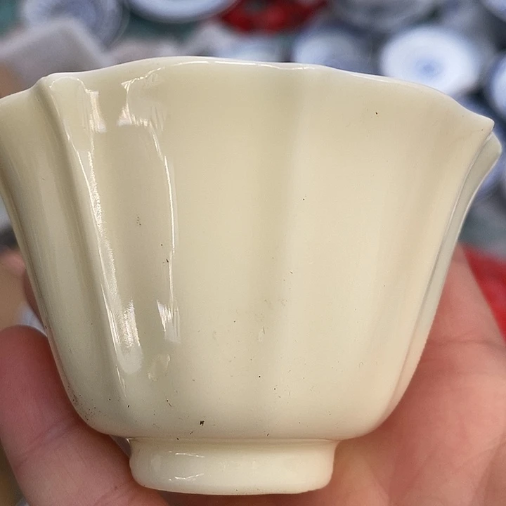 摆件陶黄稀土莲花口杯